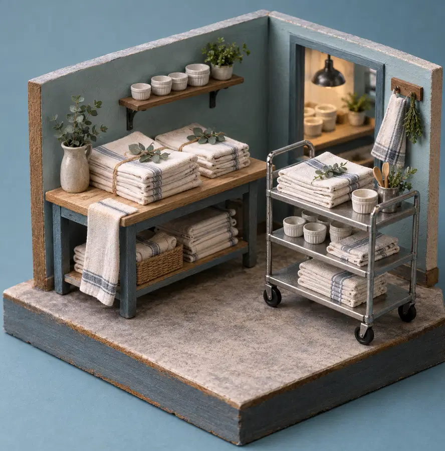 Illustration of catering businesses equipment and workspace